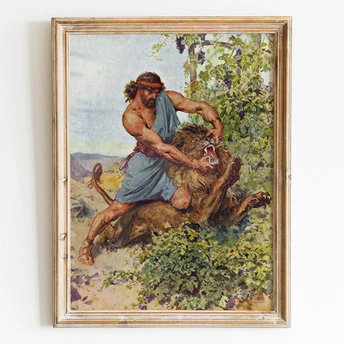 Samson seized the lion and - seized,